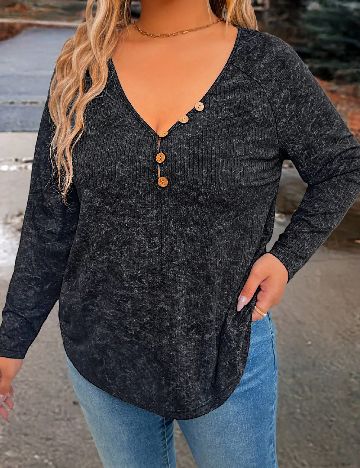 Bluza SHEIN CURVE, gri inchis