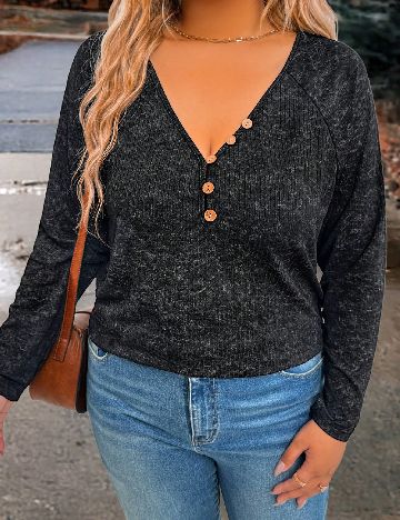 Bluza SHEIN CURVE, gri inchis