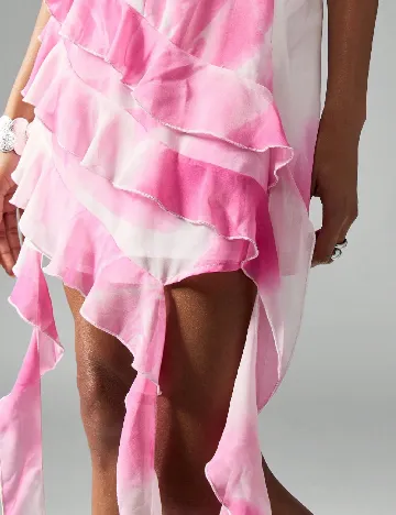 Rochie scurta Missguided, roz/alb