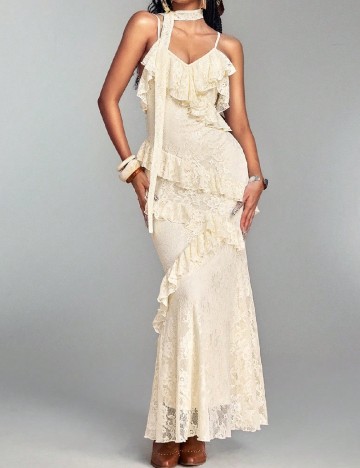 Rochie lunga Romwe, crem