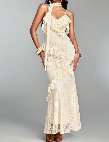 Rochie lunga Romwe, crem