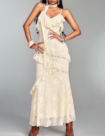 Rochie lunga Romwe, crem