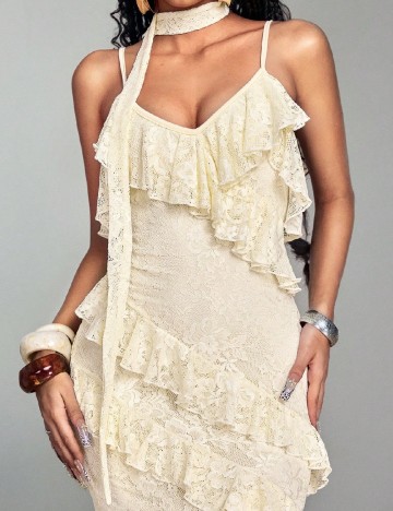 Rochie lunga Romwe, crem