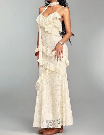 Rochie lunga Romwe, crem