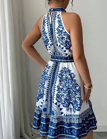 Rochie scurta SHEIN, alb/albastru