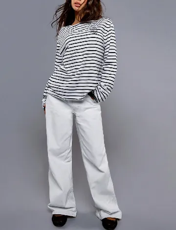 Bluza SHEIN, alb/negru