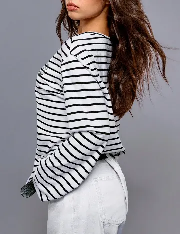 Bluza SHEIN, alb/negru