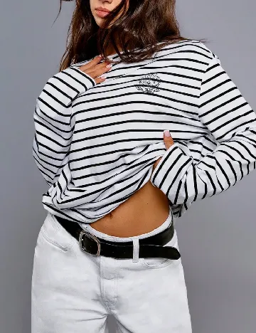 Bluza SHEIN, alb/negru