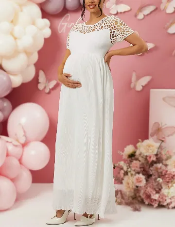 Rochie lunga SHEIN Maternity, alb