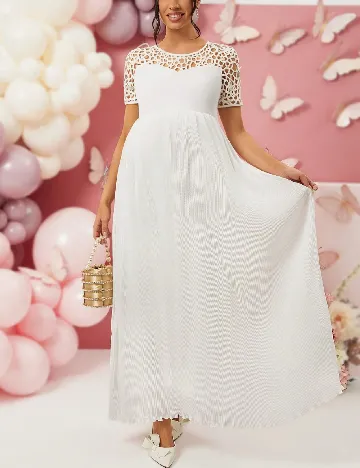 Rochie lunga SHEIN Maternity, alb