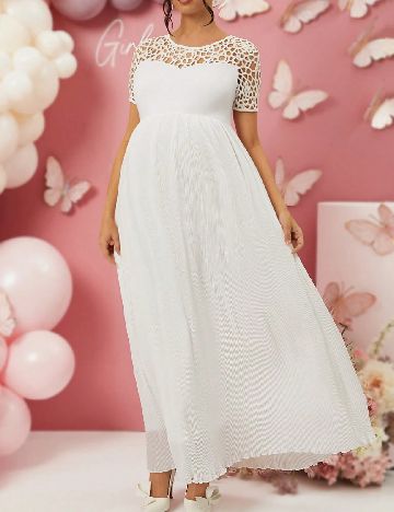 Rochie lunga SHEIN Maternity, alb