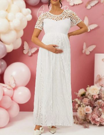 Rochie lunga SHEIN Maternity, alb