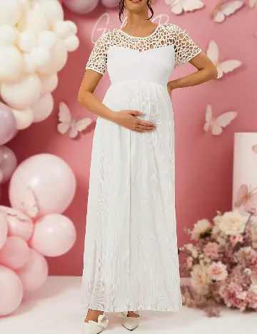 Rochie lunga SHEIN Maternity, alb