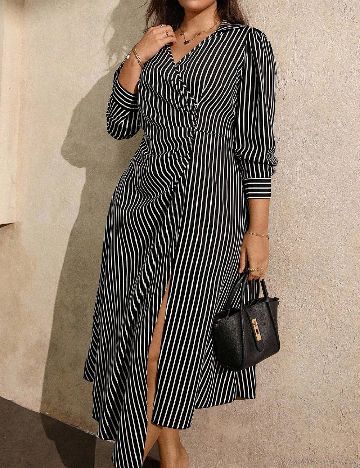 Rochie medie SHEIN CURVE, alb/negru