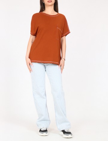 Tricou Bershka, caramiziu