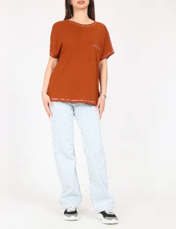 Tricou Bershka, caramiziu