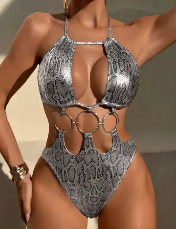 Costum de baie SHEIN, imprimeu sarpe