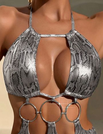 Costum de baie SHEIN, imprimeu sarpe