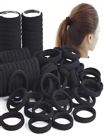 Set elastice de par, 30 buicati SHEIN, negru