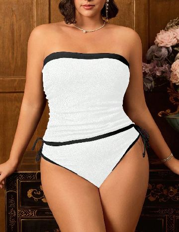Costum de baie SHEIN CURVE, alb