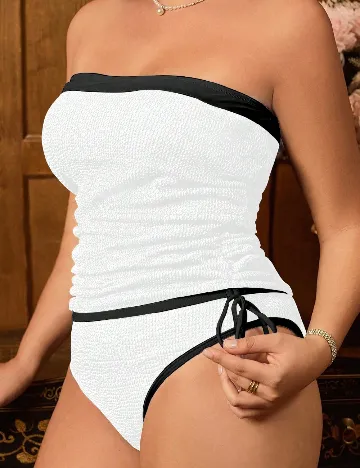 Costum de baie SHEIN CURVE, alb