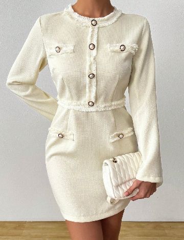 Rochie scurta SHEIN, ecru