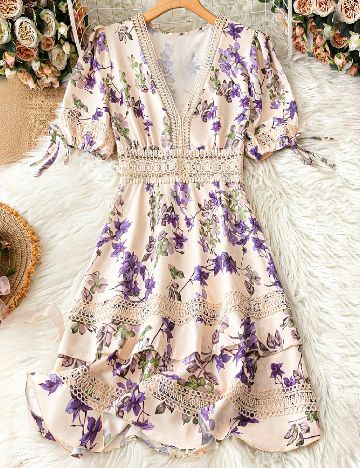 Rochie scurta SHEIN CURVE, floral print