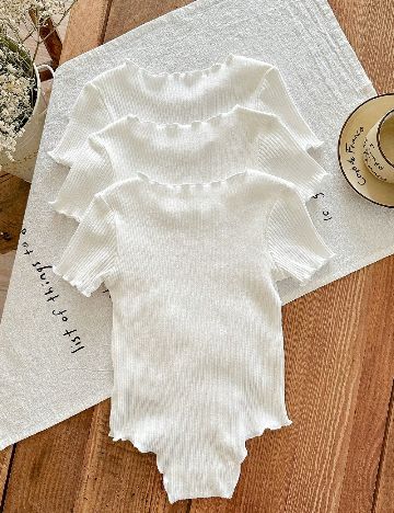 Set body 3 bucati Shein Kids, alb