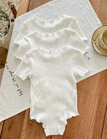 Set body 3 bucati Shein Kids, alb
