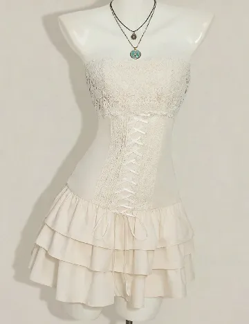 Rochie scurta SHEIN, crem