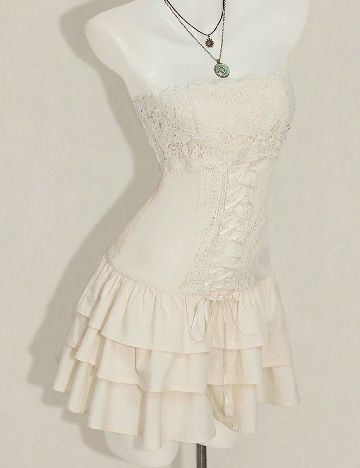 Rochie scurta SHEIN, crem