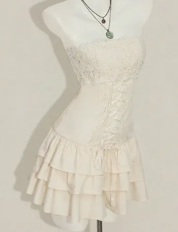 Rochie scurta SHEIN, crem