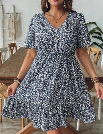 Rochie scurta SHEIN CURVE, floral print