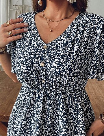 Rochie scurta SHEIN CURVE, floral print