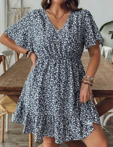Rochie scurta SHEIN CURVE, floral print