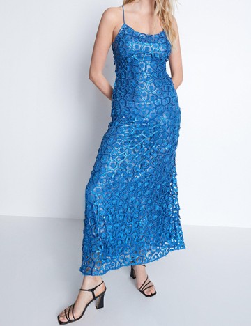 Rochie lunga WAREHOUSE, albastru