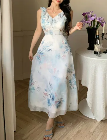 Rochie lunga Dazy, mix culori