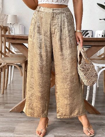 Pantaloni SHEIN CURVE, auriu
