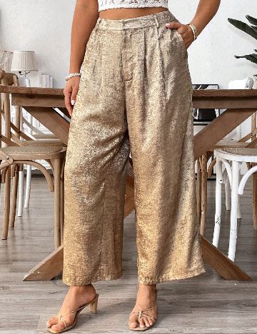 Pantaloni SHEIN CURVE, auriu