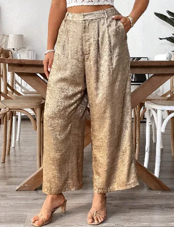 Pantaloni SHEIN CURVE, auriu