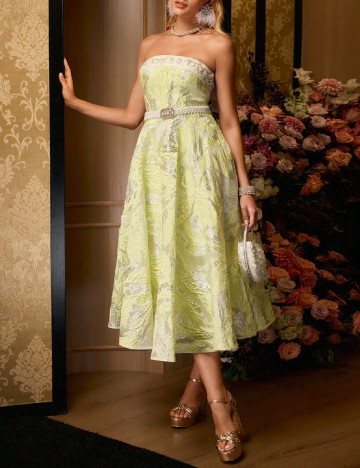 Rochie lunga MOTF, verde deschis