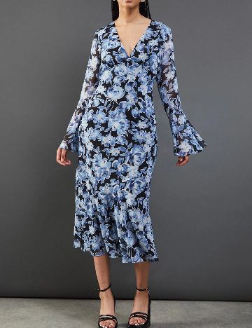 Rochie medie WAREHOUSE, albastru