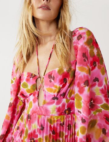 Rochie lunga WAREHOUSE, floral print