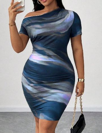 Rochie scurta SHEIN CURVE, albastru