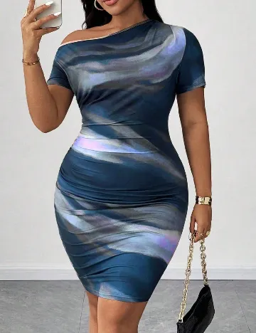 Rochie scurta SHEIN CURVE, albastru