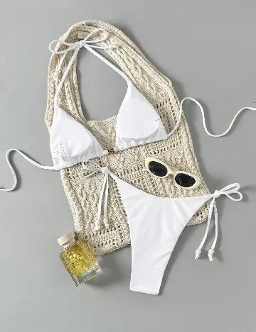 Costum de baie SHEIN, alb