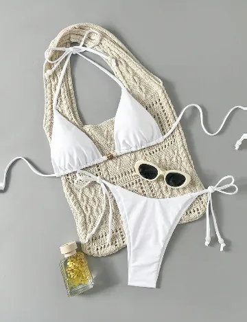 Costum de baie SHEIN, alb