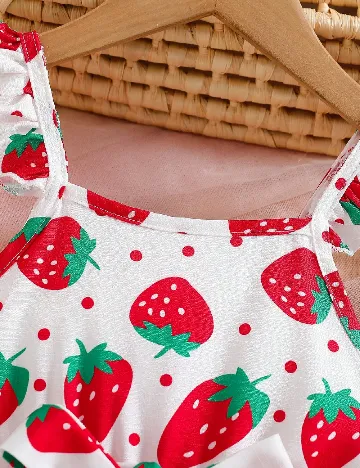 Rochie Shein Kids, alb/rosu