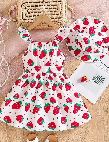 Rochie Shein Kids, alb/rosu