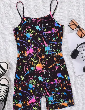 Salopeta Shein Kids, mix culori